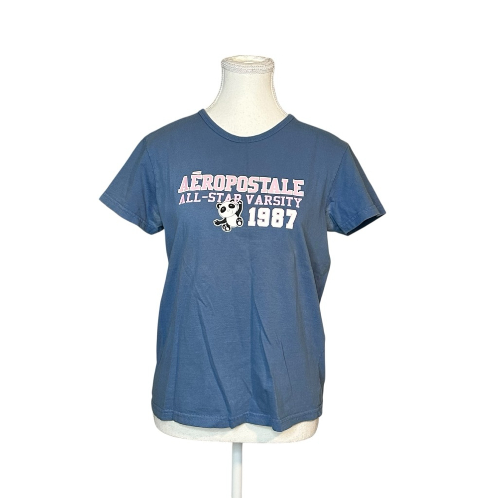 Y2K Aeropostale Baby Tee Panda Graphic Mallcore